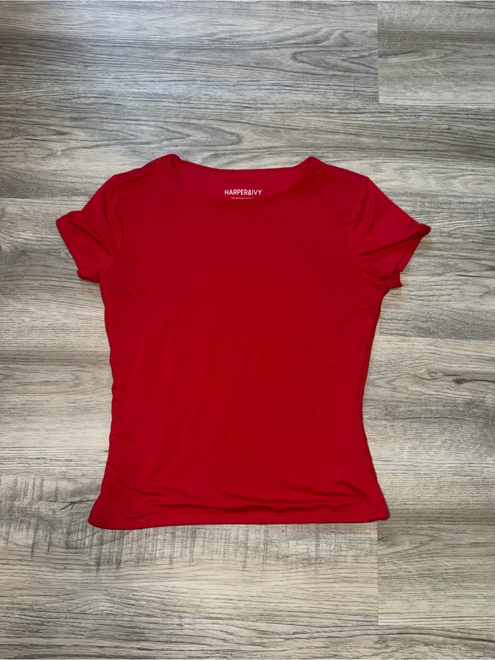 Harper Red Fitted Short-Sleeve Tee